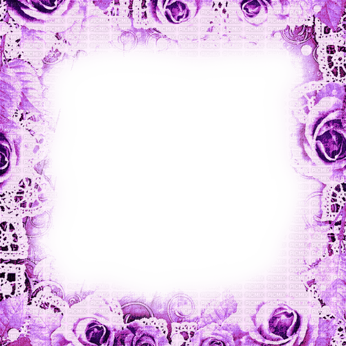Purple Roses Frame - By KittyKatLuv65 - безплатен png