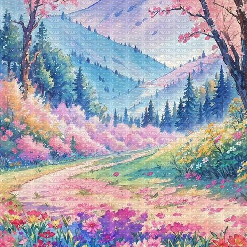 pastel landscape background - besplatni png