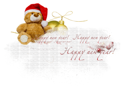 Happy New Year.teddy bear.greeting.Victoriabea - Free PNG