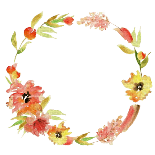 kikkapink deco flower frame circle autumn - besplatni png