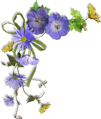 Kaz_Creations Deco Corner Flowers Colours - Free PNG