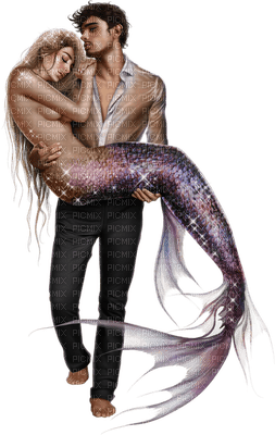 Kaz_Creations Mermaid Couples Couple - png ฟรี