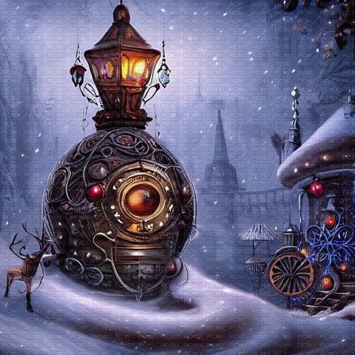 kikkapink winter background steampunk christmas - бесплатно png