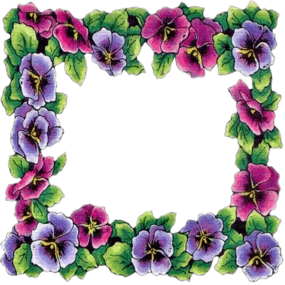 pansy flower frame tapette fleur cadre - Free PNG