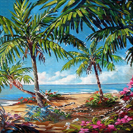 summer beach animated background - Gratis geanimeerde GIF