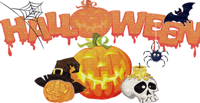 deco halloween  pumpkin text - бесплатно png