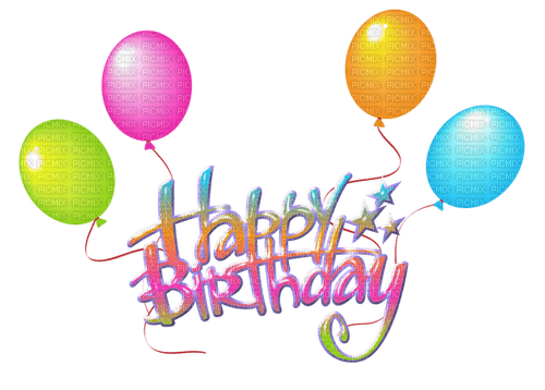 happy birthday text balloons balloon - nemokama png