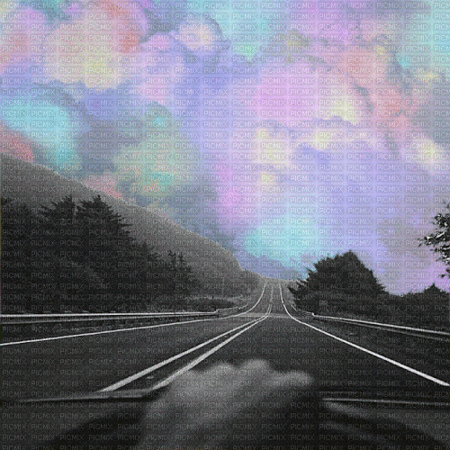 effect effet effekt background fond abstract colored colorful bunt coloré abstrait abstrakt gif anime animated animation street paysage clouds nuages - 無料のアニメーション GIF