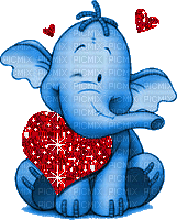 éléphant bleu - GIF animado gratis