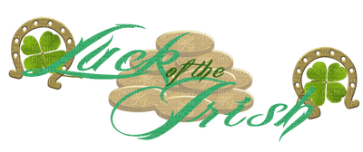 Kaz_Creations Deco St.Patricks Day Text Luck Of The Irish - PNG gratuit