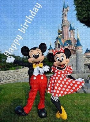 image encre couleur Minnie Mickey Disney anniversaire dessin texture effet edited by me - png ฟรี