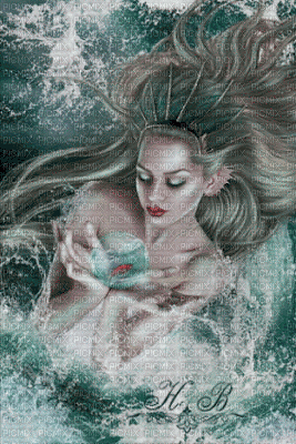 Rena animated Mermaid Meerjungfrau - Бесплатни анимирани ГИФ