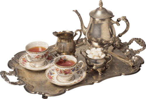 vintage tea set deco, sunshine3 - PNG gratuit