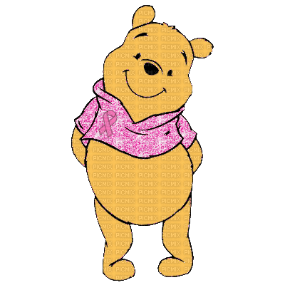 Breast Cancer Awareness Pooh - Бесплатный анимированный гифка