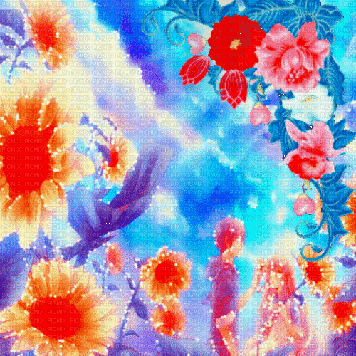 BG. spring.flowers.hinderg.bleu.rouge.idca - Ingyenes animált GIF