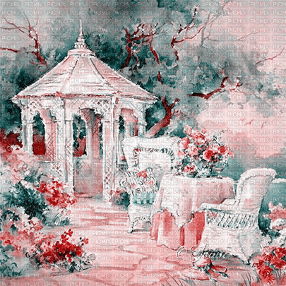 soave background animated vintage garden pink - Zdarma animovaný GIF
