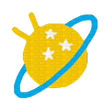Intergalactic Vacation yellow planet - 無料png