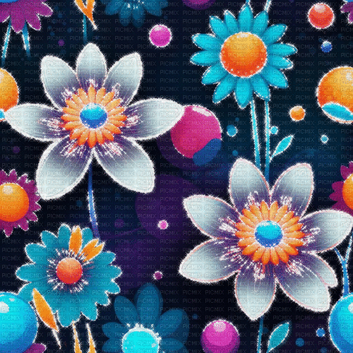♡§m3§♡ kawaii flowers glitter blue pattern - GIF animasi gratis