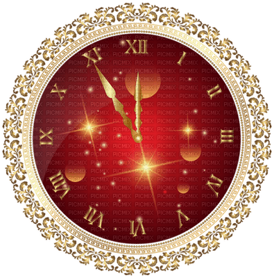 Kaz_Creations Christmas Deco  New Year Clock - 免费PNG