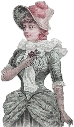 soave woman vintage spring victorian  pink green - Free PNG