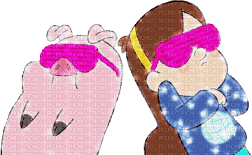 glitter mabel and waddles - GIF animado grátis