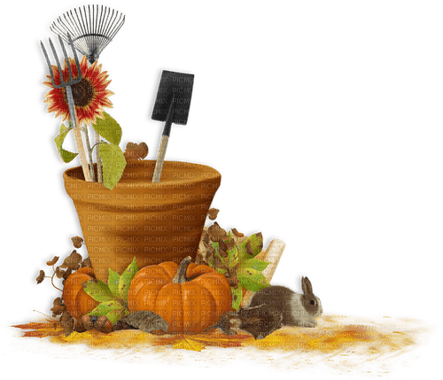 kikkapink autumn deco vase pumpkin bunny - бесплатно png