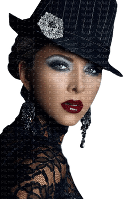 Kaz_Creations Woman Femme Black Hat - бесплатно png