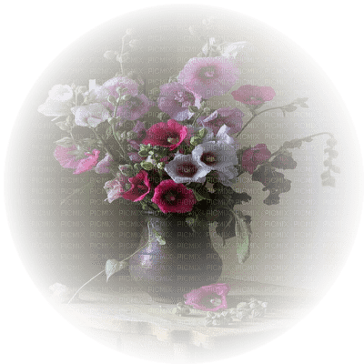 vase rose trémière - Free PNG