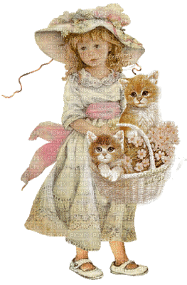 child with cat bp - Бесплатный анимированный гифка