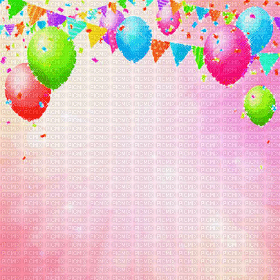 soave background animated birthday pink rainbow - GIF animé gratuit