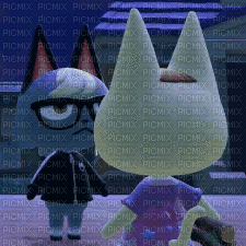 Animal Crossing Cat Fight - GIF animado grátis
