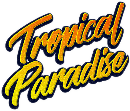 tropical paradise text - gratis png
