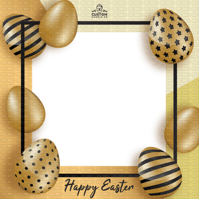 Cadre.Frame.Pâques.Easter.Pascua.Gold.Victoriabea - Free PNG