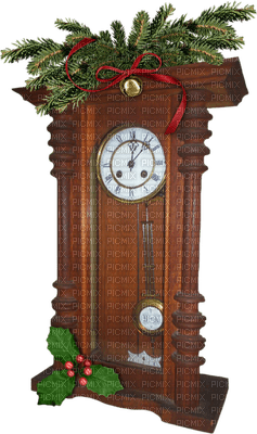 Christmas-clock-deco-minou52 - ilmainen png