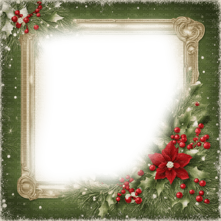 christmas xmas frame green red winter - zadarmo png