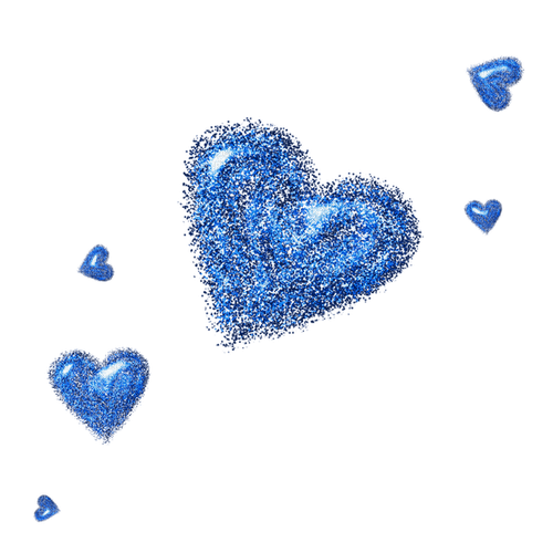 Glitter.Hearts.Blue - PNG gratuit