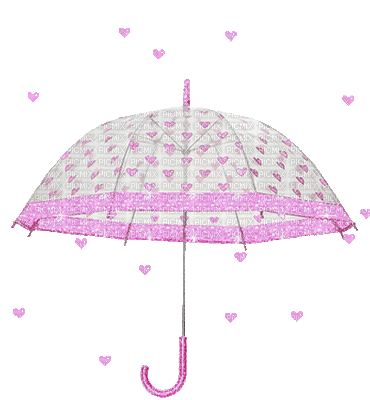 Kaz_Creations Animated Pink Hearts Umbrella - Free animated GIF