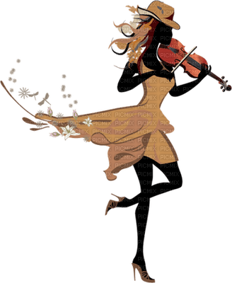 woman with violin bp - png gratis