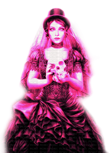 Woman.Goth.Pink - By KittyKatLuv65 - gratis png