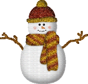 Glittery Snowman - Безплатен анимиран GIF