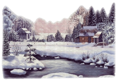 cecily-fond crea paysage hiver - 無料png
