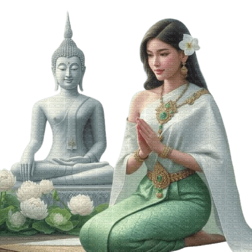 loly33 femme boudha - Free PNG