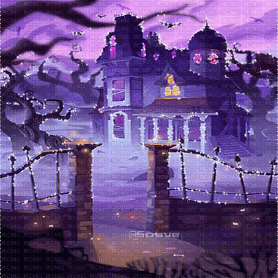 soave background animated halloween  house - 免费动画 GIF