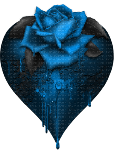 herz heart rose blau blue - PNG gratuit