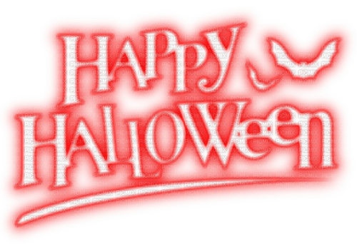 Happy Halloween.Text.Red.White - фрее пнг