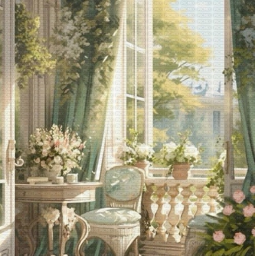 window green beige plants background flowers - фрее пнг