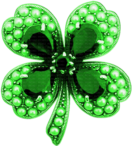 Clover.Pearls.Gems.Jewels.Charm.Green - Free PNG