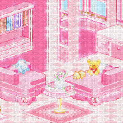 Pink Pixel Room - GIF เคลื่อนไหวฟรี