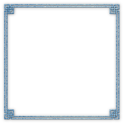 soave frame  oriental art deco BLUE - PNG gratuit