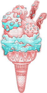 soave deco ice cream summer pink teal - 無料png